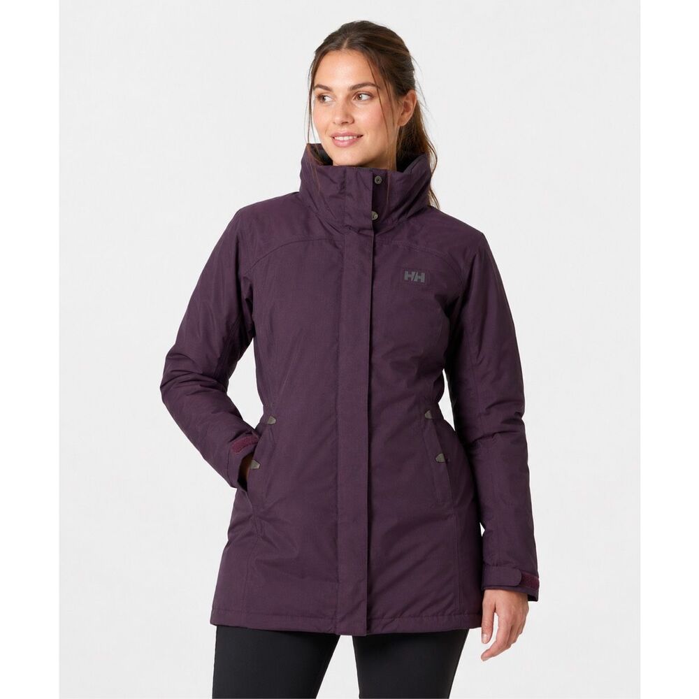 NWOT Helly Hansen Women's waterproof Aden Insulated Coat hidden hood, XL $198